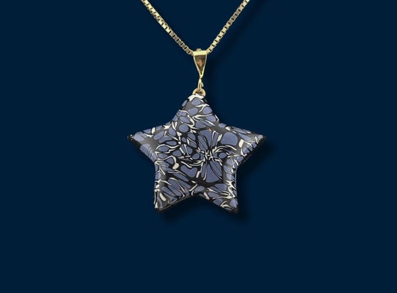 Shining Star pendant blue, black and white
