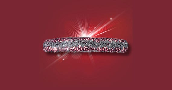 Red burst barrette Super Grip, Vintage Made in France clip