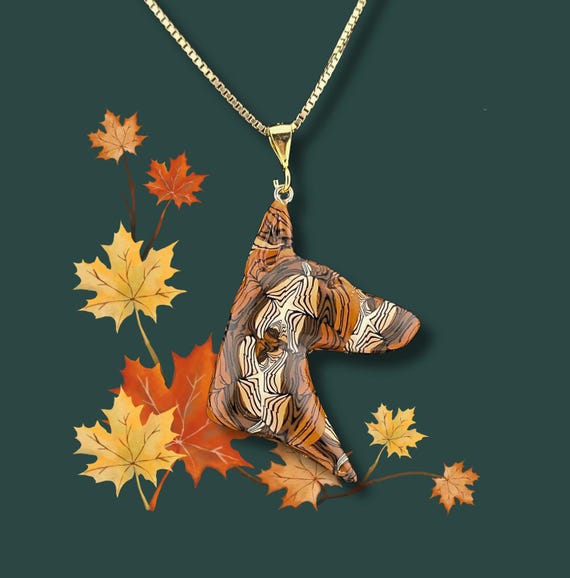 Doberman Necklace, fall colors