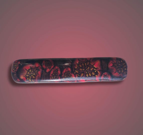 Pomegranate Barrette, Super Grip, Vintage Made in France clip