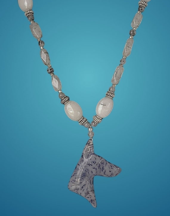 Doberman Necklace Rutilated Quartz
