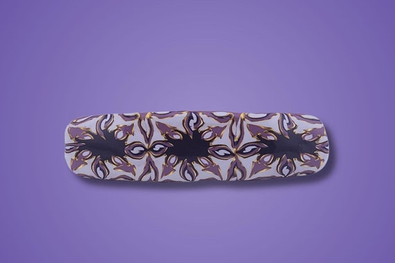 Purple Gold and Lavender Wide Barrette Super Grip