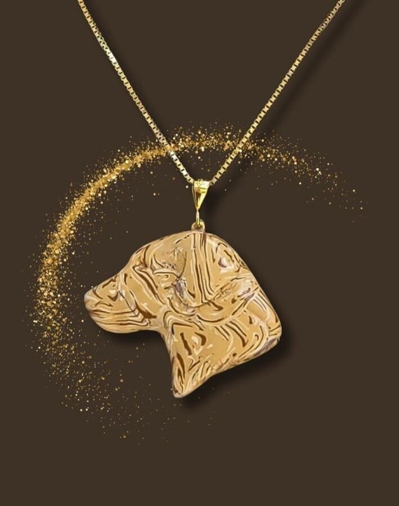 Fancy yellow Labrador Retriever pendant necklace