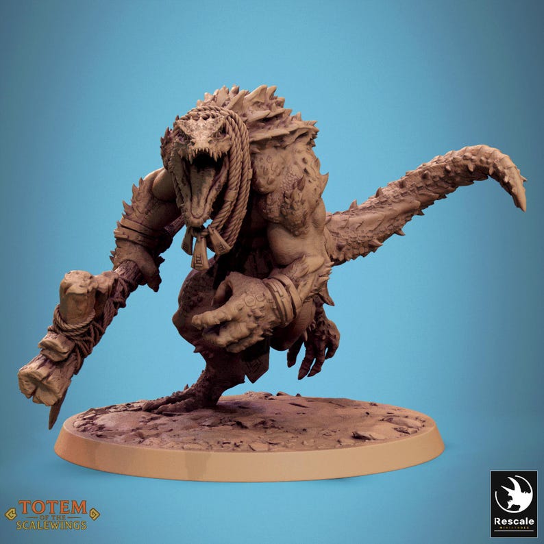 Lizardman Champion Dreadscale by Rescale Miniatures - Etsy