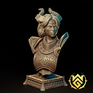 Bust of The Duskgate Champion | Tieflings | by The Witchguild | D&D | DND | pathfinder | RPG | Tabletop