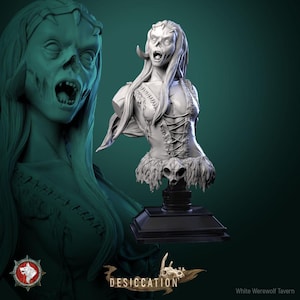 Büste von Zombie-Barbarin weiblich | Büsten | von White Werewolf Wirtshaus | D&D | DND | Pfadfinder | Rollenspiel | Tischplatte