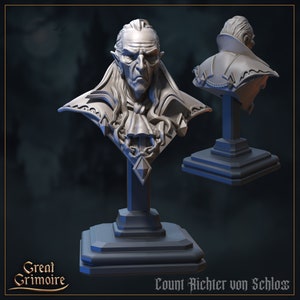 Bust of Count Richter von Schloss | Vampires | by Great Grimoire | D&D | DND | pathfinder | RPG | Tabletop