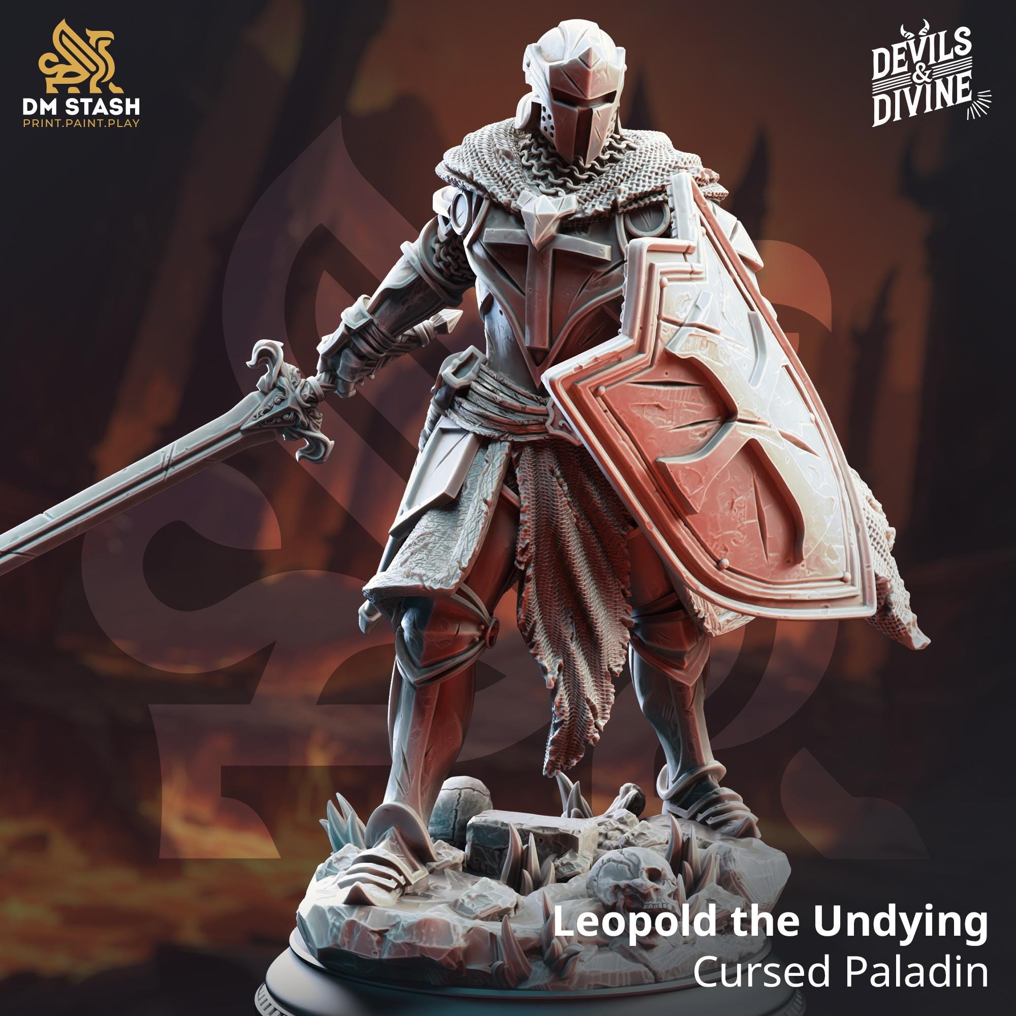 Cursed Paladin of Vengeance - Leopold the Undying by DM Stash - Etsy