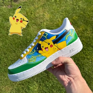 Nike Air Force 1 Custom 'Pikachu, Pokemon' , Hand-painted Sneakers, Unique, Personalized Sneakers, Gift For Pokemon Fans, Gift For Kids