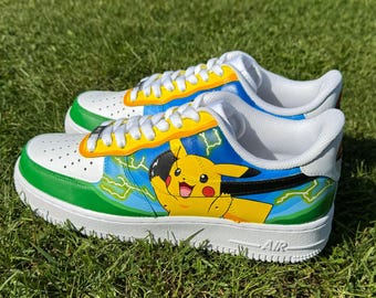 Custom Sneakers 'pikachu, Pokemon', Hand-painted Sneakers, Unique