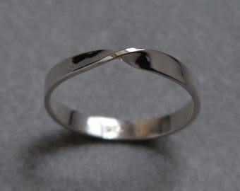 May include: A silver ring with a twisted band design.