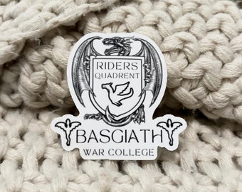 Basgiath War College sticker, fourth wing sticker, violet sorrengail, xaden riorson, romantasy sticker, wing leader, dragons, kindle sticker