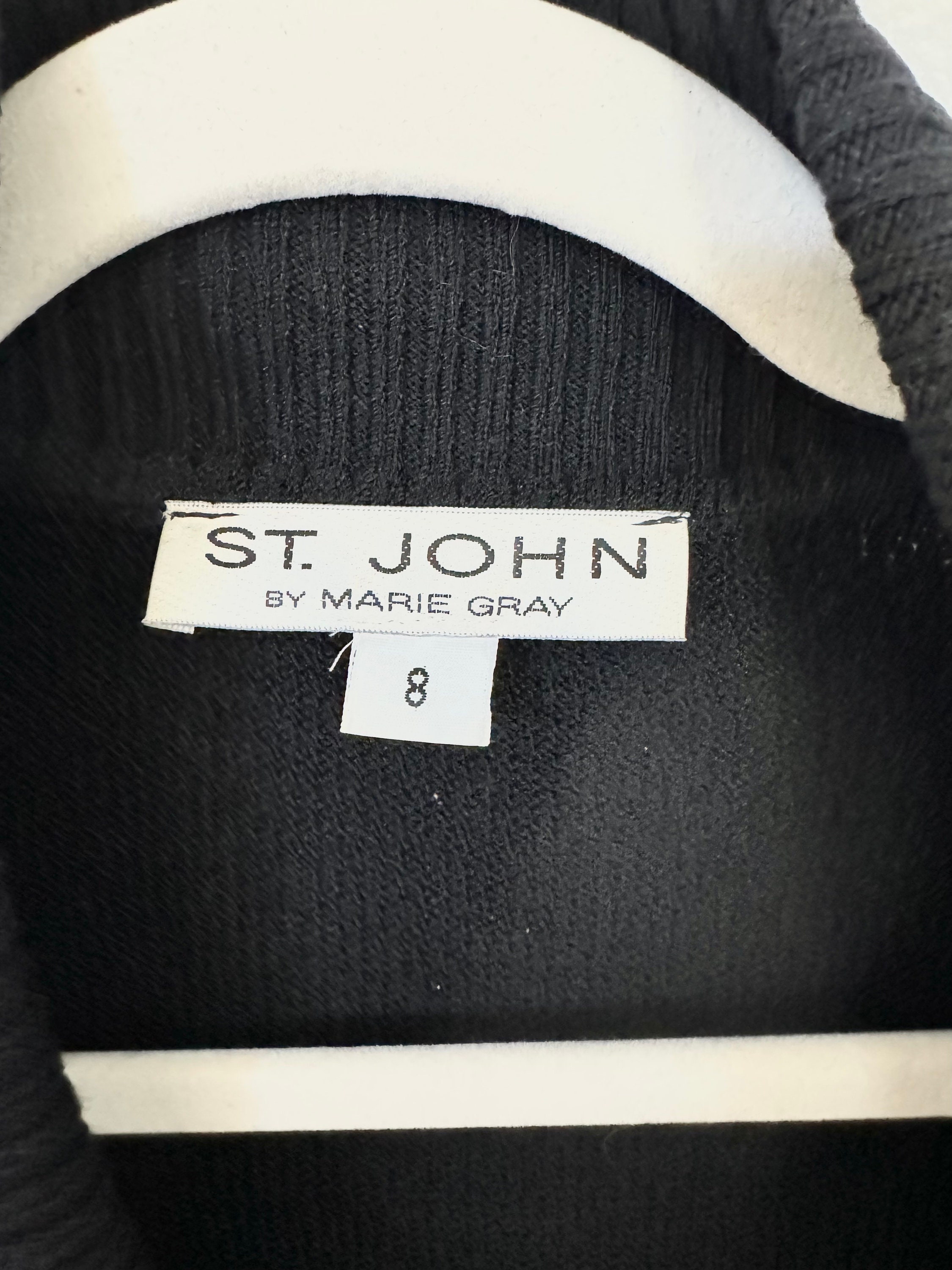 Vintage St. John by Marie Gray Womens Black Knit Dress Gold Button ...