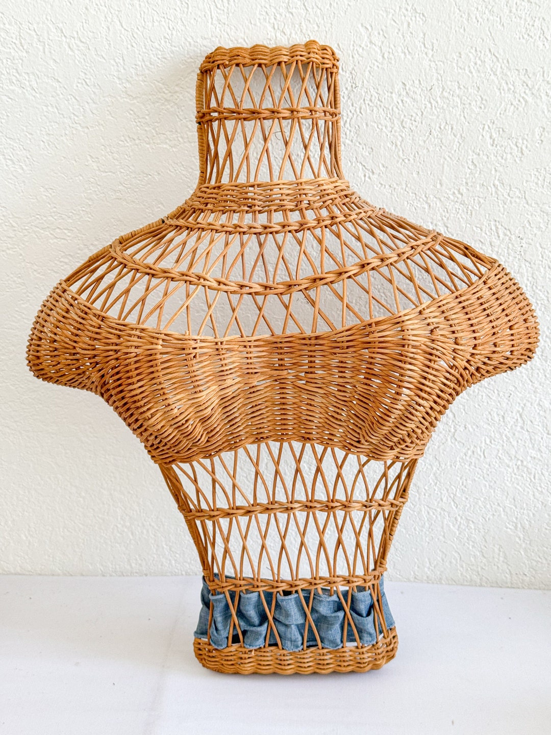 EXCEART Rattan-Mannequin-Kopfständer – Für Hüte & Perücken, Schokoladenbraun, 39x16 Cm