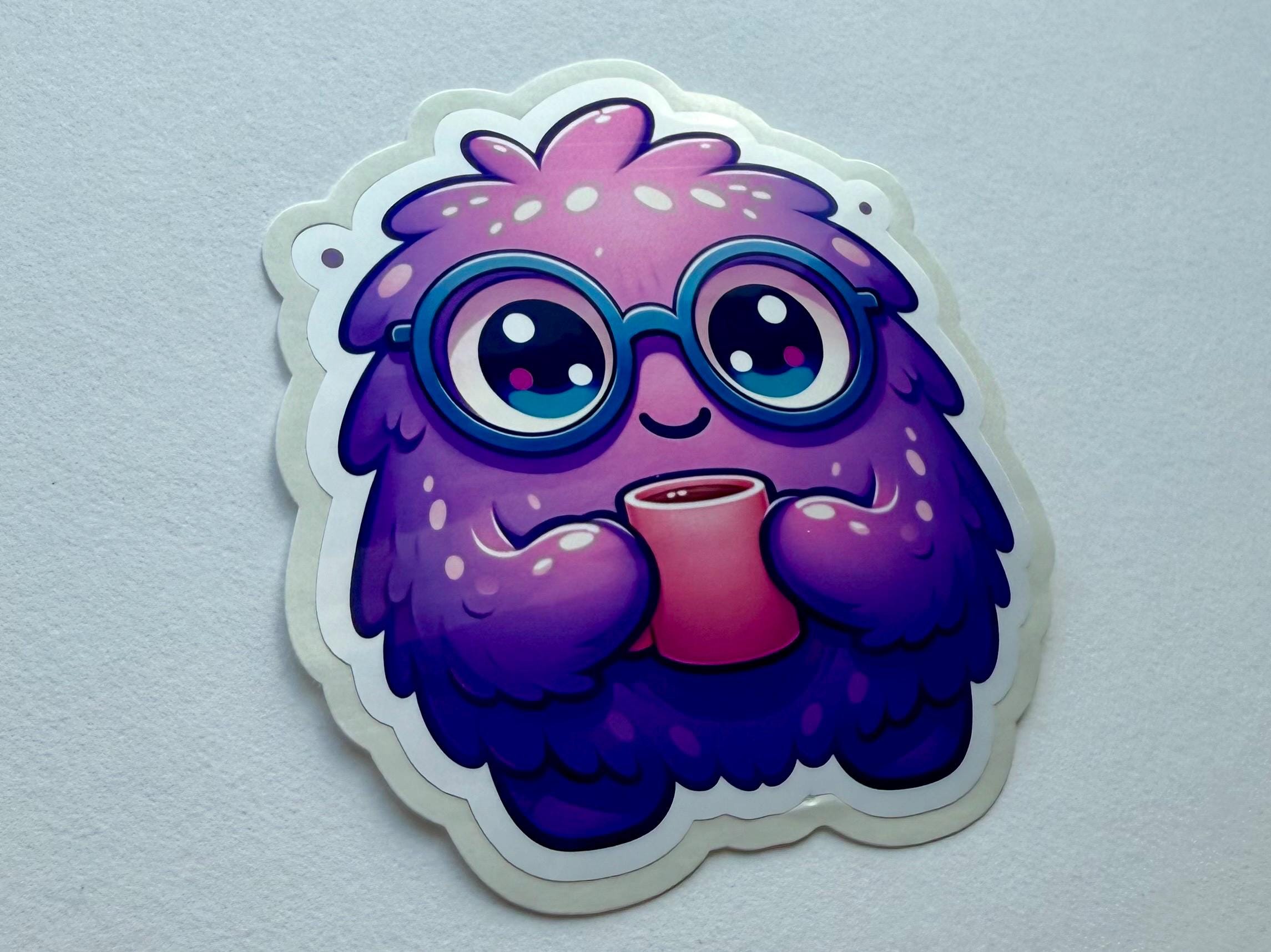 Fuzzy R Sticker Purple Fuzzy Monster Sticker, for Laptops, Water Bottles, Notebooks ...