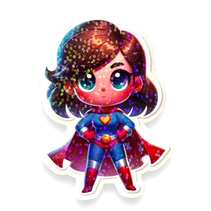 She's a Superhero Sticker, for Laptops, Water Bottles, Notebooks, Phone, Cute Decal, Gift image 2