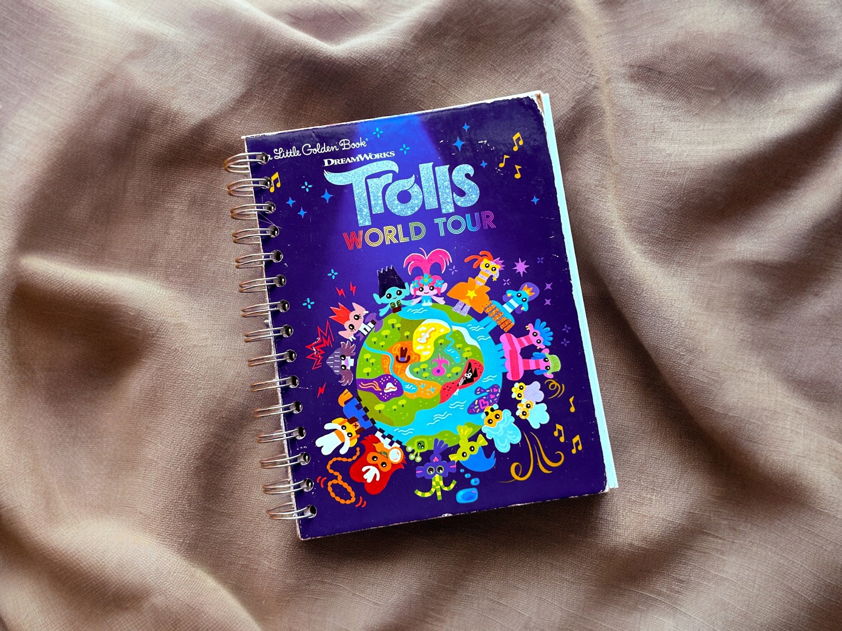 Eco-Friendly Trolls World Tour Upcycled Journal Blank & Perfect for Creativity!