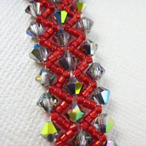 Woven red sparkle bracelet Fire image 1