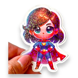 She's a Superhero Sticker, for Laptops, Water Bottles, Notebooks, Phone, Cute Decal, Gift image 1