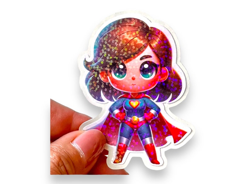 She's a Superhero Sticker, for Laptops, Water Bottles, Notebooks, Phone, Cute Decal, Gift image 1
