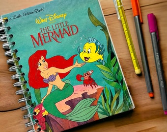 Eco-Friendly Little Mermaid Upcycled Journal Lined & Perfect for Creativity!