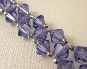 Purple (with silver accent) Crystal Sparkle Bracelet