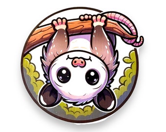 Opossum hanging out Sticker, for Laptops, Water Bottles, Notebooks, Phone, Cute Decal, Gift