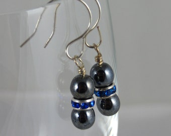 Blue Ring Around Drop Earrings