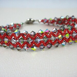 Woven red sparkle bracelet Fire image 4