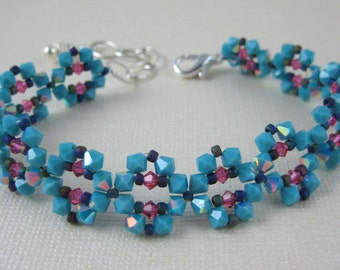 Turquoise Sparkle Crystal Bracelet - Adjustable size