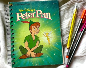 Eco-Friendly Peter Pan Upcycled Journal Lined & Perfect for Creativity!