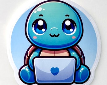 Turtle Laptop Sticker, for Laptops, Water Bottles, Notebooks, Phone, Cute Decal, Gift