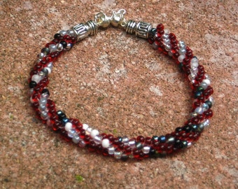 Red, Black and White Twist Bracelet