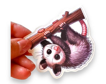 Opossum hanging out Sticker, for Laptops, Water Bottles, Notebooks, Phone, Cute Decal, Gift