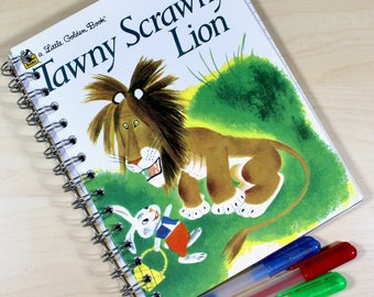 Whimsical Upcycled Journal: Tawny Scrawny Lion - Lined & Perfect for Creativity!