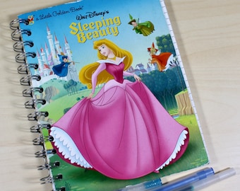 Eco Friendly Sleeping Beauty Upcycled Journal Lined & Perfect for Creativity!
