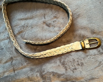 VTG Capezio Cream Leather Braided‎ Belt VTG Capezio Women M/L Argentina Brown Multicolor Braided  main image 3