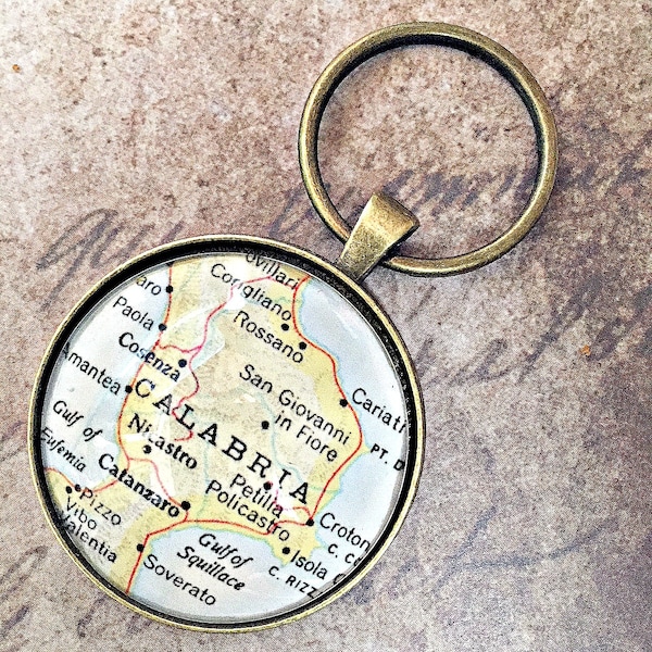 Calabria Key Chain, Italy Key Chain, Southern Italy, San Giovanni in Fiore, Paola, Cosenza, Nicastro, Catanzaro