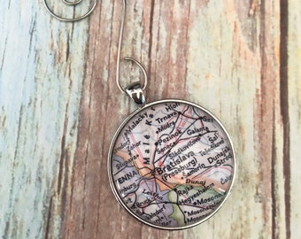 Bratislava ornament, Slovakia Ornament, Bratislava, Slovakia, Map Ornaments