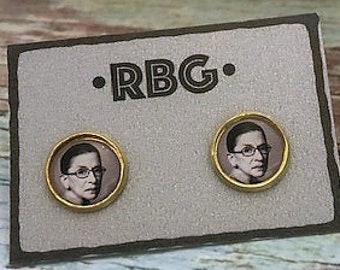 RBG Earrings RBG Studs Ruth Bader Ginsburg The Notorious RBG