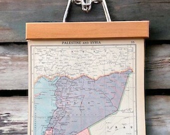 Vintage Palestine and Syria Map, 1930s Original Antique Color Map Wall Art, Suitable for Framing and Gifting