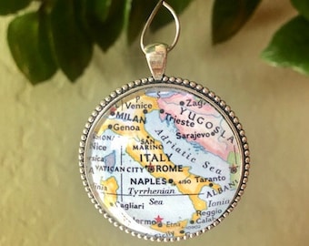 Italy Map Ornament, Italy Ornament, Christmas Ornament, Rome, Naples, Milan, Souvenir, Keepsake, Ancestry Gift, Hostess Gift, Holiday Gift