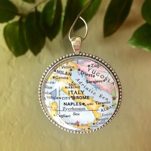 Italy Map Ornament, Italy Ornament, Christmas Ornament, Rome, Naples, Milan, Souvenir, Keepsake, Ancestry Gift, Hostess Gift, Holiday Gift