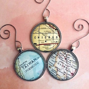 Custom Map Ornament, Choose Any City, Country, Province, Map Ornament, Custom Ornament, Gift For Travelers, Hostess Gift, Housewarming Gift