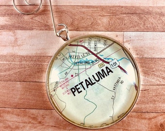 Adorno de Petaluma, Caja de regalo superbonita, Adorno de mapa, Sonoma, Condado de Sonoma, Adorno de Sonoma, Adorno