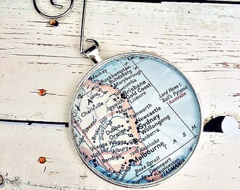 Sydney Ornament, Australia Map Ornaments, Brisbane, Melbourne, Gold Coast, Wollongong, Wagga Wagga, Canberra, Travel Tree, Newlywed Gift
