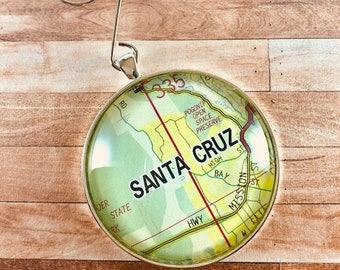 Santa Cruz Ornament, Super Cute Gift Box, Map Ornament, Santa Cruz, Map Ornaments, Ornament, FREE SHIPPING
