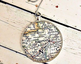 Budapest ornament, Hungary Ornament, Budapest, Hungary, Hungarian Ornament, Map Ornaments, Travel Tree, FREE SHIPPING, Map Ornament