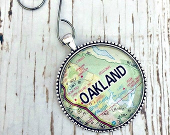 Oakland Map Ornament, Oakland Ornament, Christmas Ornament, Hostess Gift, Housewarming Gift, Ancestry Gift, Stocking Stuffer, Holiday Gift