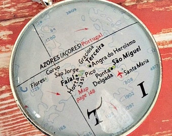 Azores Map Ornament, Christmas Ornament, featuring Flores, Faial, Sao Miguel, Pico, Corvo, Sao Jorge, Horta, Graciosa, Terceira
